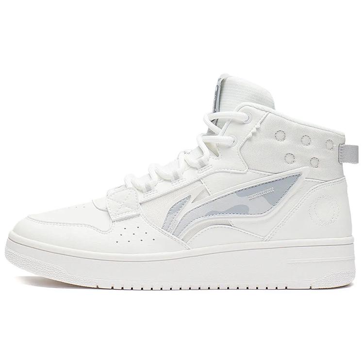 Li Ning Mountain Plain Textile, Synthetic Leather Slip Resistant Abrasion Resistant High top Skateboard Shoes Men's AGCS241-3
