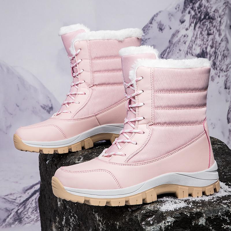 Plus Size Women s Mid-Calf High-Top Velvet-Lined Snow Boots 38