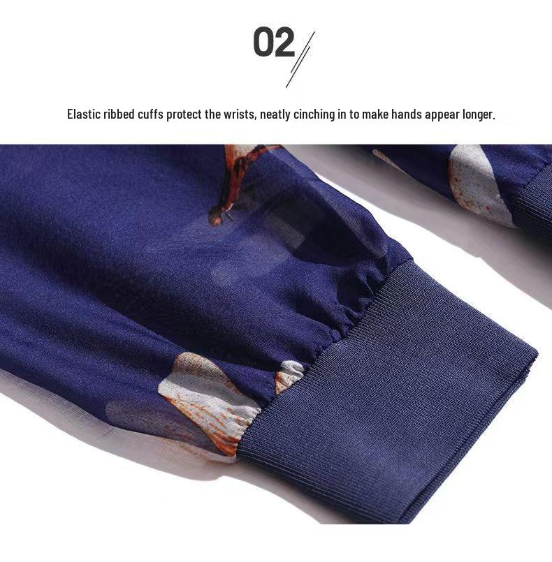 Middle-aged Women's Trendy Chiffon Cardigan: Lightweight, Long Sleeve, Sun Protection Jacket