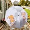 1pc Rainy Day Friends Automatic Folding Umbrella 8 Rib Iron Frame,  Suitable for Travel, Daily Use, Birthday, Women & Men Gift c1231056