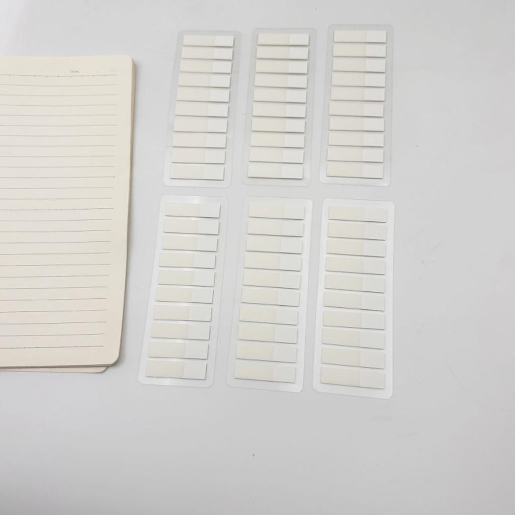120Pcs White Clear PET Label Repositionable Writable Page Marker Bookmarks Clear PET Adhesive Notes for Binder Planner