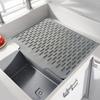 Silicone Drain Mat Thick Dish Drying Mat with Drainage Heat-Resistant Non-Slip Bar Sink Drying Pad for Countertops