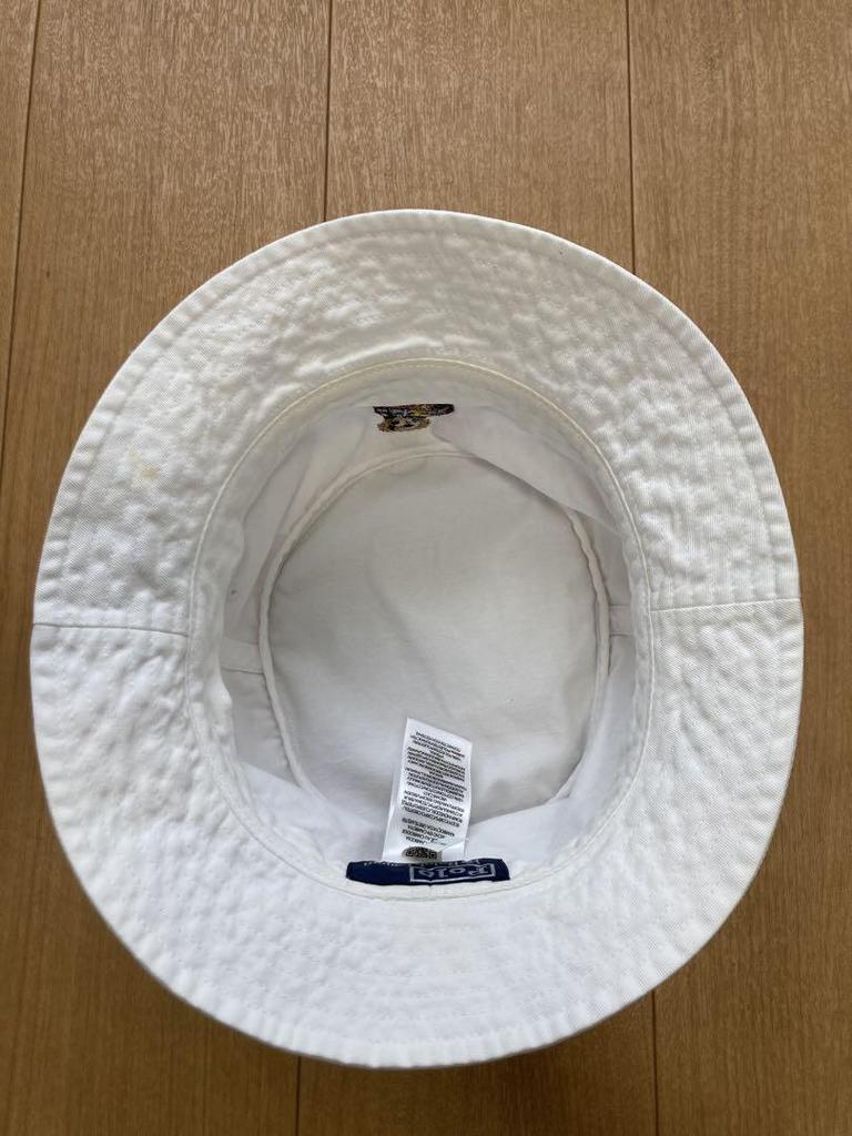 [USED] POLO Bear Embroidered Bucket Hat White XL