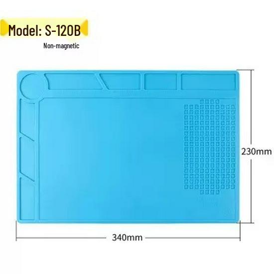Silicone Heat-Resistant Soldering Pad with Magnetic Sections for Electronics Repair - Model TE-603
