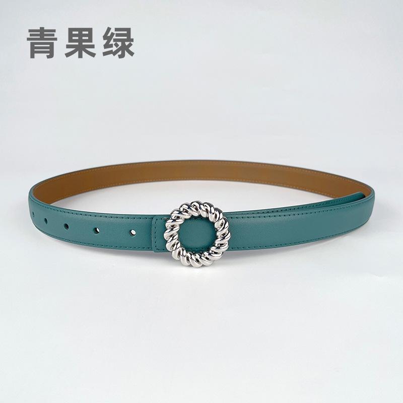 Leather Women'S Belt Cowhide Simple Match Casual Pants Jeans Decorative Women'S Belt
