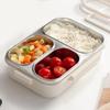 Kids Lunch Box Containers Stainless Steel Dinner Box Leak Proof 3-Compartment Lunch Case For Kids Airplane School Kindergarten