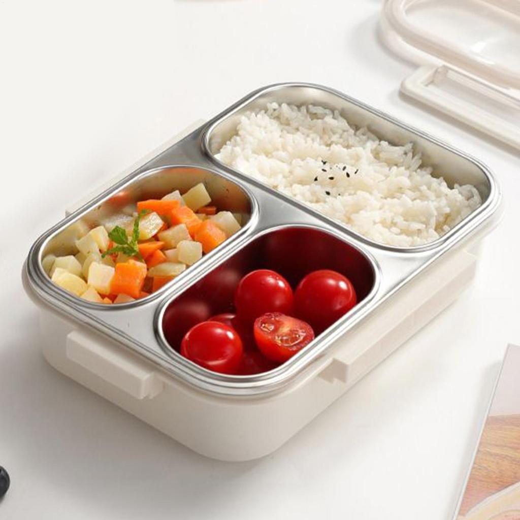 Kids Lunch Box Containers Stainless Steel Dinner Box Leak Proof 3-Compartment Lunch Case For Kids Airplane School Kindergarten