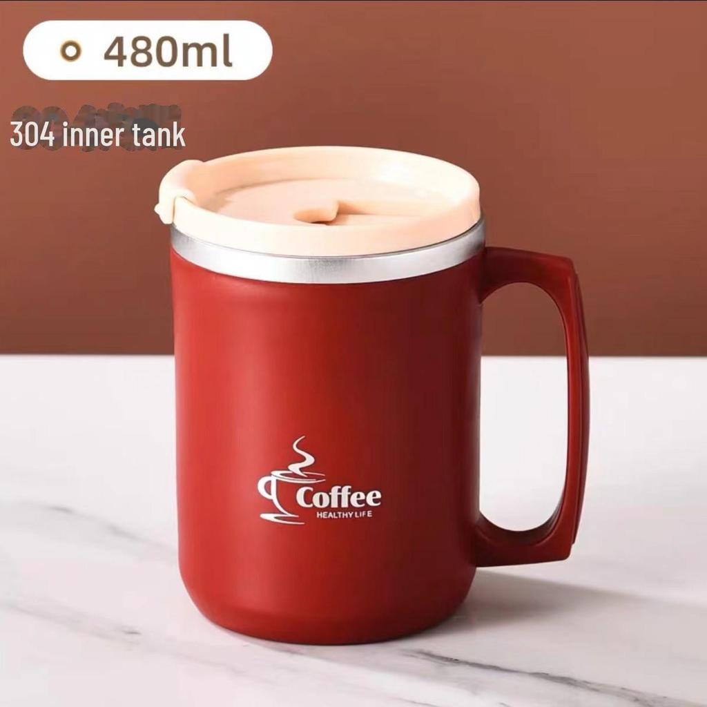 Taza de Acero Inoxidable 304 - A prueba de polvo, resistente a quemaduras y a prueba de fugas con tapa para el hogar o la oficina