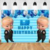 Boss Baby Thema Achtergrond Meisje Jongen Verjaardagsfeest Kinderkamer Decoratie Fotografie Achtergrond Gepersonaliseerd Naam Poster Banner