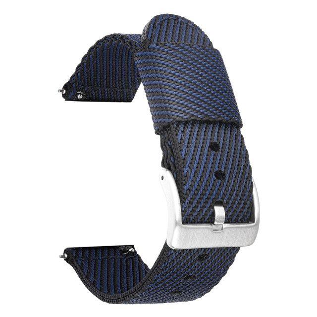 

20 мм 22 мм холщовый нейлоновый спортивный универсальный ремешок для часов с пряжкой-пряжкой, дышащий и износостойкий сменный ремешок для умных часов 22m