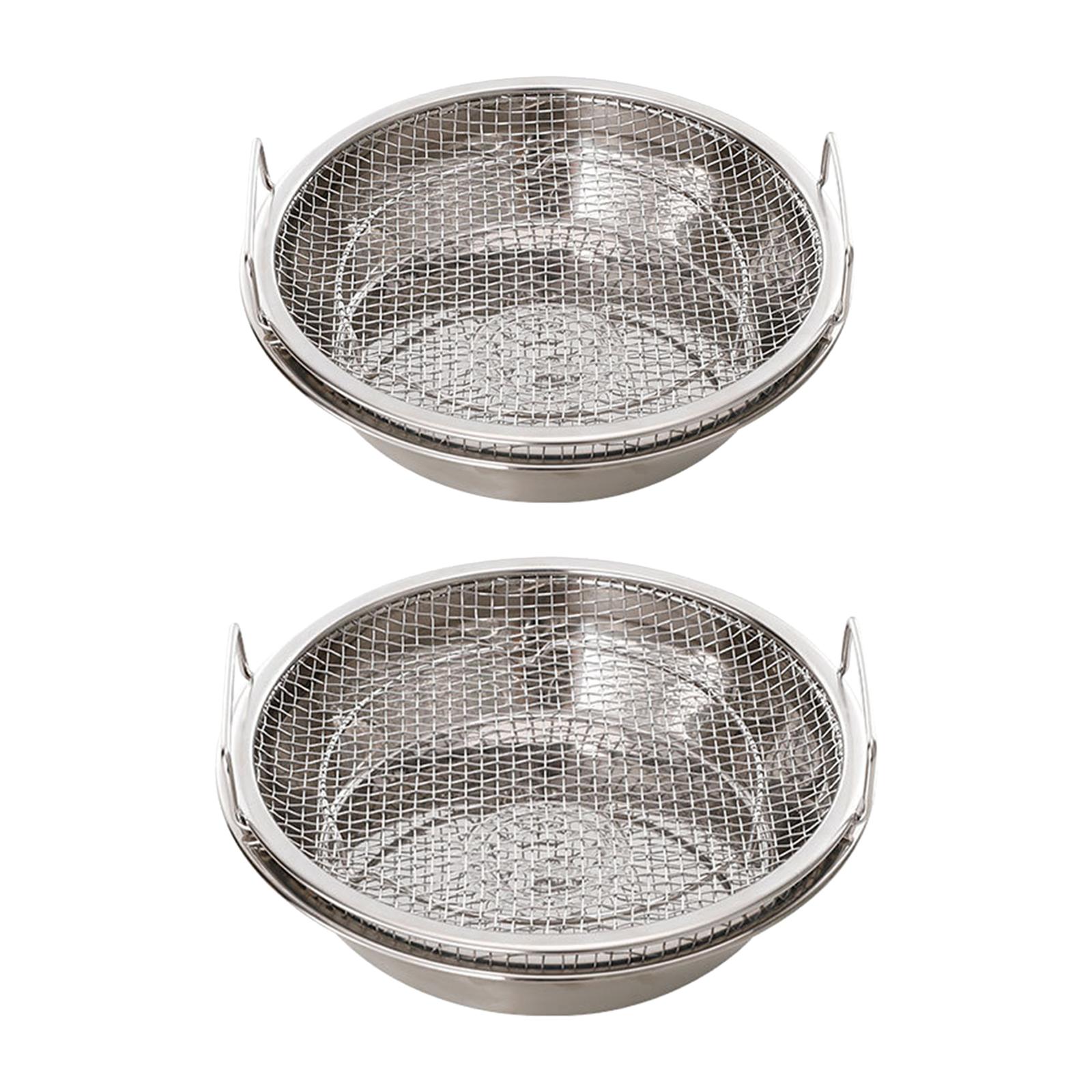 

Oil Filter Tray Stainless Steel French Fries Holder Filter Basket Oil Drain Rack Kitchen Strainer for Camping Barbecue Home Small