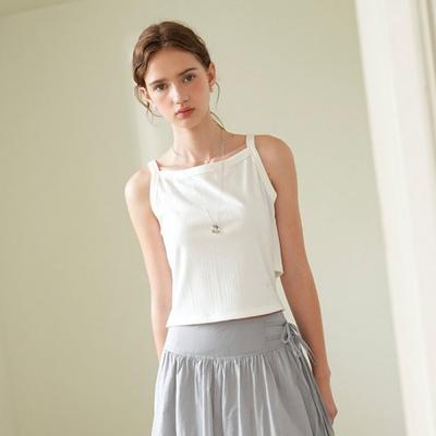 On On Boat Neck Jersey Sleeveless Top New5me605