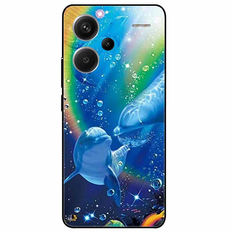 For Redmi Note 13 Pro Plus 5G Pro+ Case Soft Black Painted Cats TPU Funda For Xiaomi Redmi Note 13 Pro 5G Note13 Silicone Cover