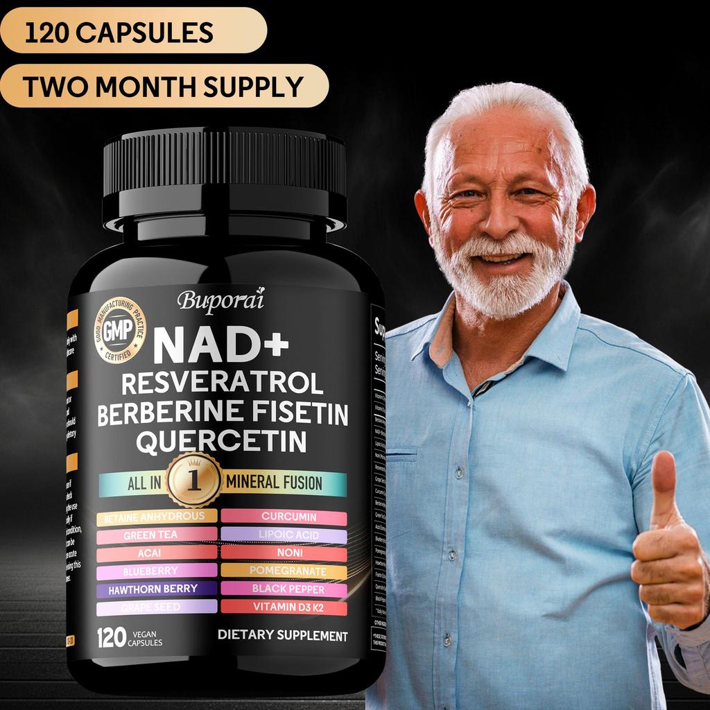 Liposomal NAD Supplement. Longevity Formula NMN Supplement Alternative. 120CT Advanced NAD+ Resveratrol