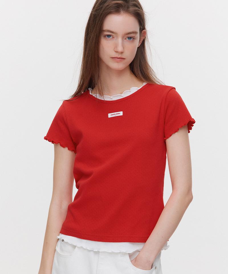MARIE CLAIRE Label Punching Layered T-Shirt (Magbts08M)