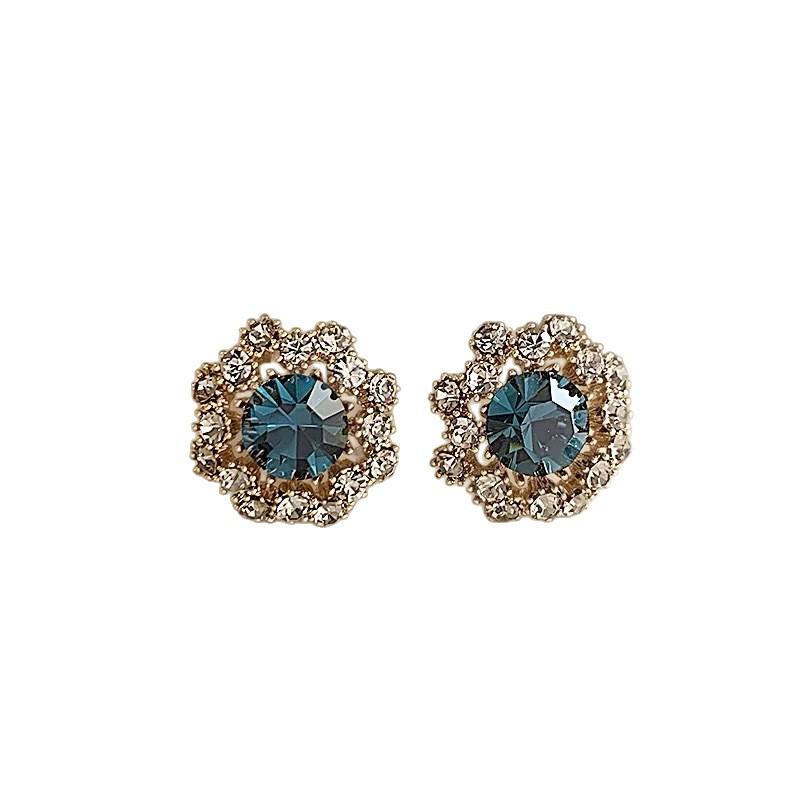 Exquisite Round Flower Earrings for Women 1 pair of earrings синий