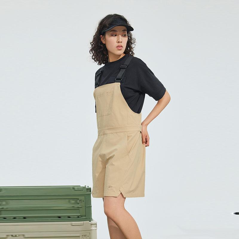 Reebok Color Block Loose Fit Sports Sun Protection Overalls Shorts Women Shorts Light-Khaki 23RCS618WGK0
