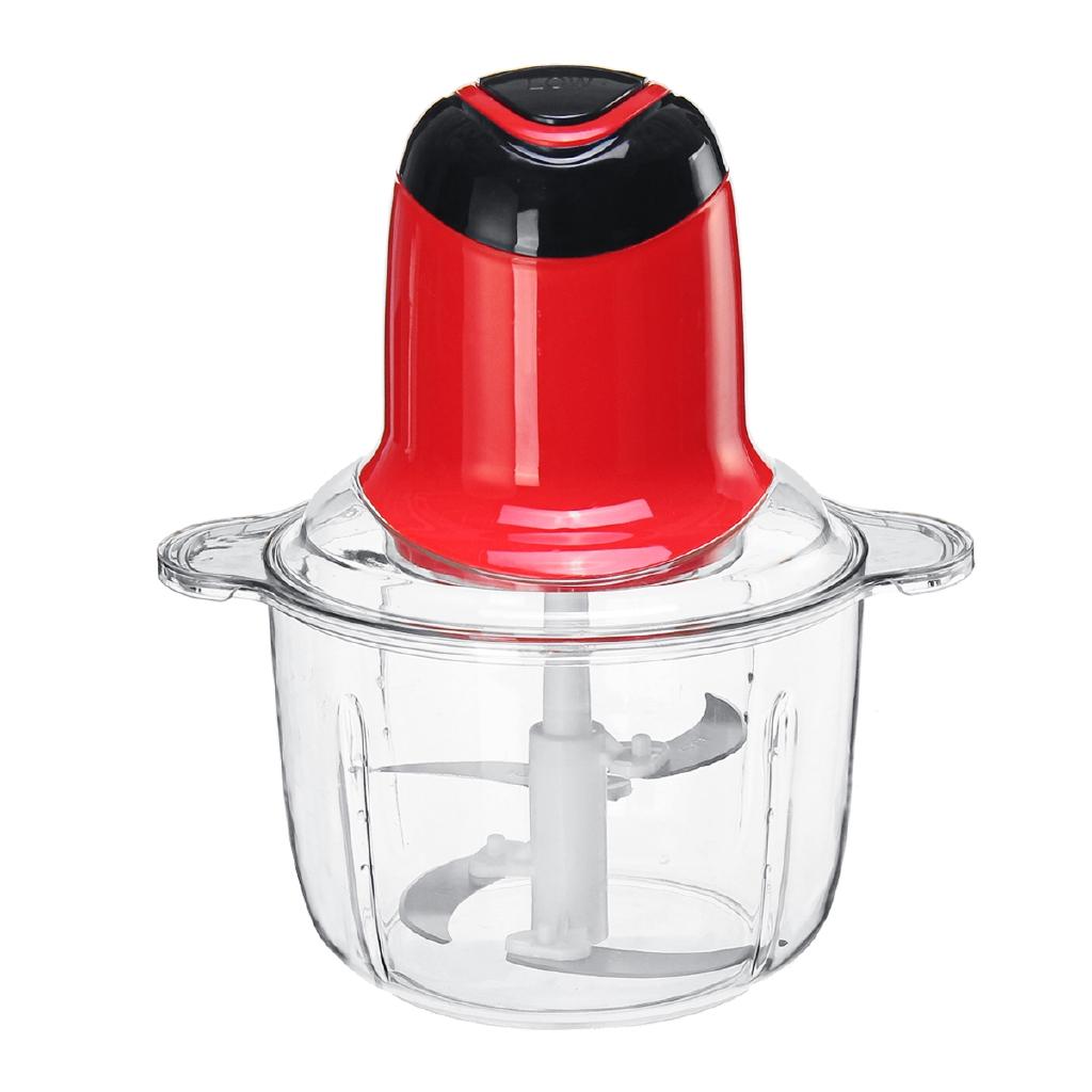 

3л Электрическая кухонная мясорубка Двухскоростной измельчитель продуктов Шинковка Нержавеющая сталь Электрический инструмент красный