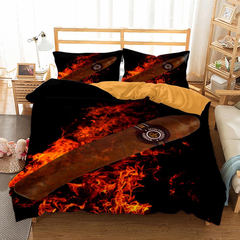 

Comforter Cigar Cigar Wine Pattern Bedding Set King Queen Twin Full Size For Teens Adults Kids Polyester Comforter Comforter (quilt)-EU Single(135*200cm)3pcs