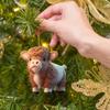 Рождественское украшение из акрила в виде шотландской коровы, креативный подвес-як, украшение для елки, подвесные аксессуары, подарок