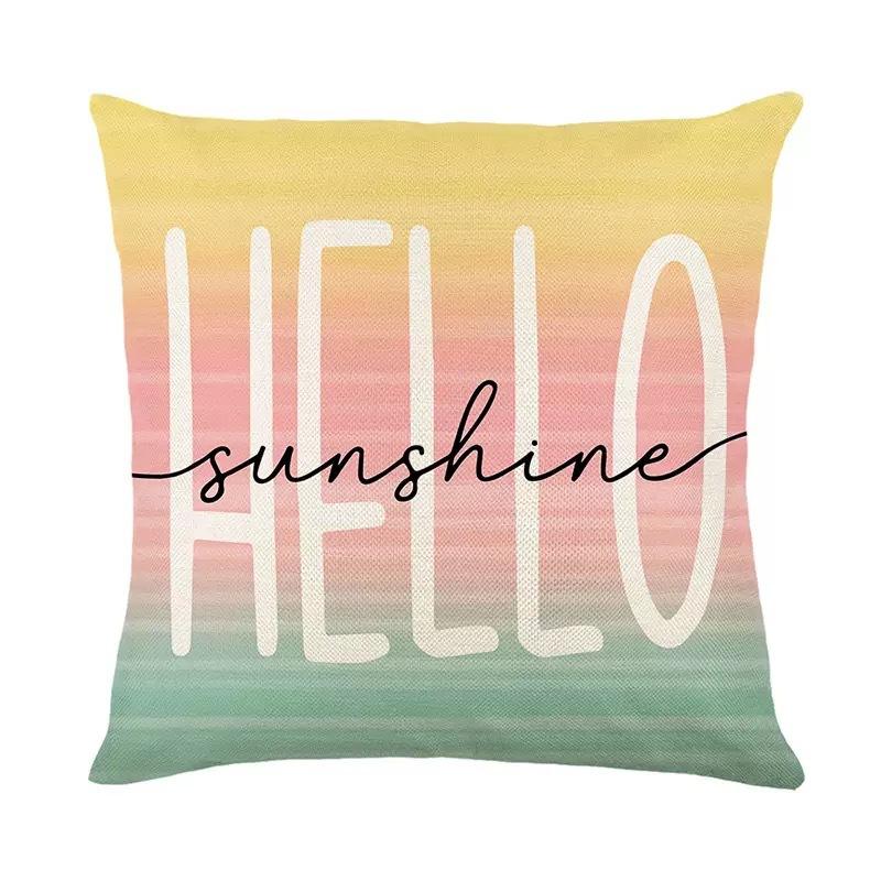 New Spring and Summer Cute Pillowcase Linen Print Festival Home Living Room Sofa Decoration Pillow Cushion Cover