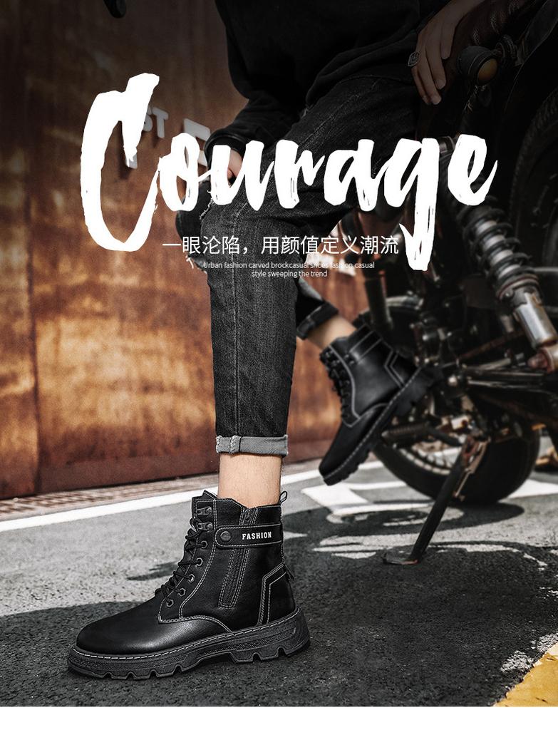 Neuer Herrenstiefel-Trend Motorradstiefel für Herren Lässige Stiefeletten Arbeitsschuhe Herren Personalisierte Britische Stiefel Bota Masculina