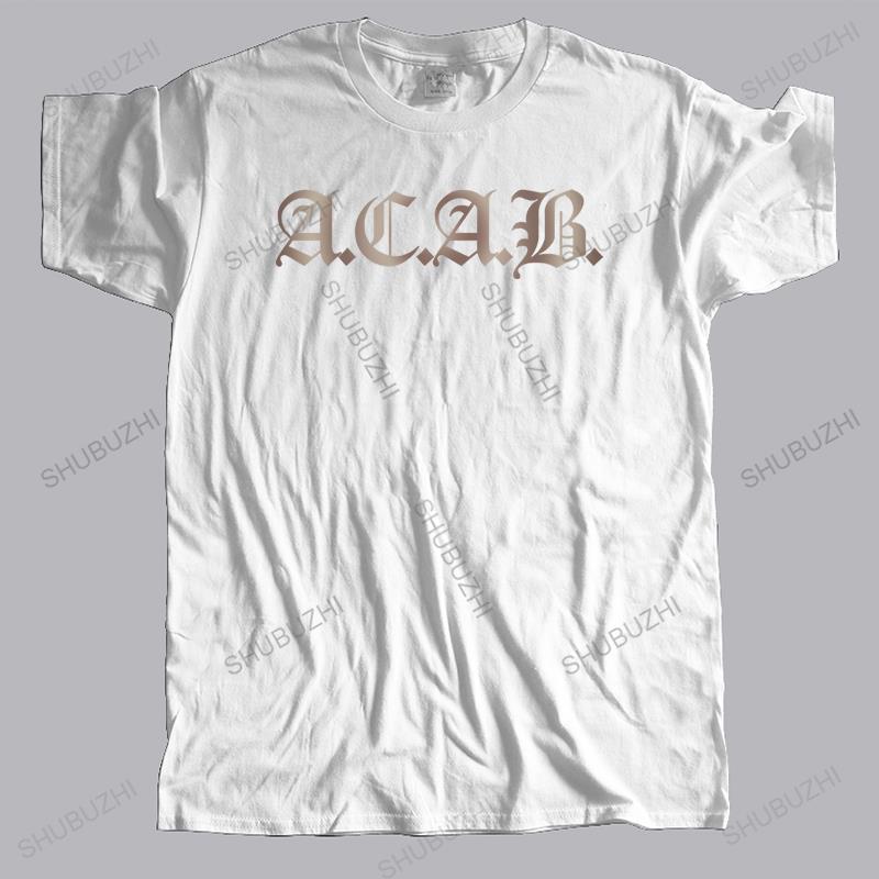 

мужская повседневная футболка Модный бренд уличная одежда футболка с принтом букв ACAB Хлопковая футболка большего размера Дропшиппинг S