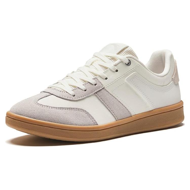 New Anta German Training Anti Slip Wear Resistant Lightweight Breathable Low Top Skateboard Shoes Men's White Gray 912428005-1