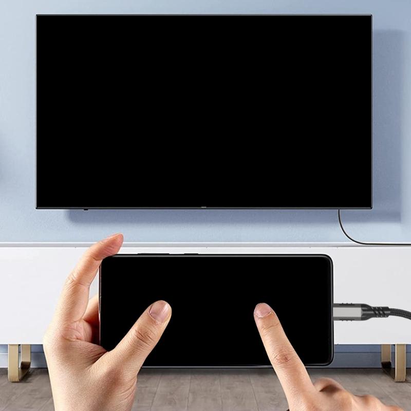 USB C to HDMI-Compatible Cable Converters Wire Supports 4K@60Hz Type C to HDTV Display Adapters Cord