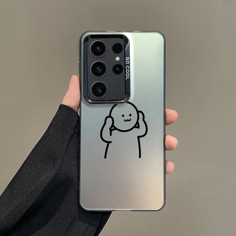 Phone Case For Samsung A56 A36 A26 A24 A16 A14 A12 A32 A50 A70 A22 A30 A34 A54 A52 5G A06 4G Silver IMD Cover Matchman Cartoon