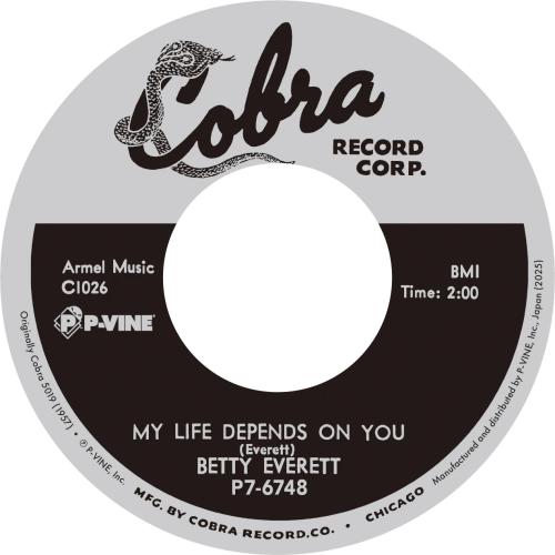 

7inch Record BETTY EVERETT My Life Depends On You My Love L P76748 PVINE 2025 Japan SoulFunk