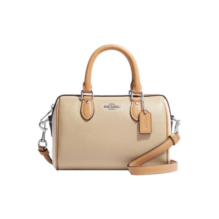 

Coach Rowan 18 Zipper Closure Leather Tote Bag Small Women tote bags Beige CH159-SVVFQ Basic Set (Bag+Dust Bag)