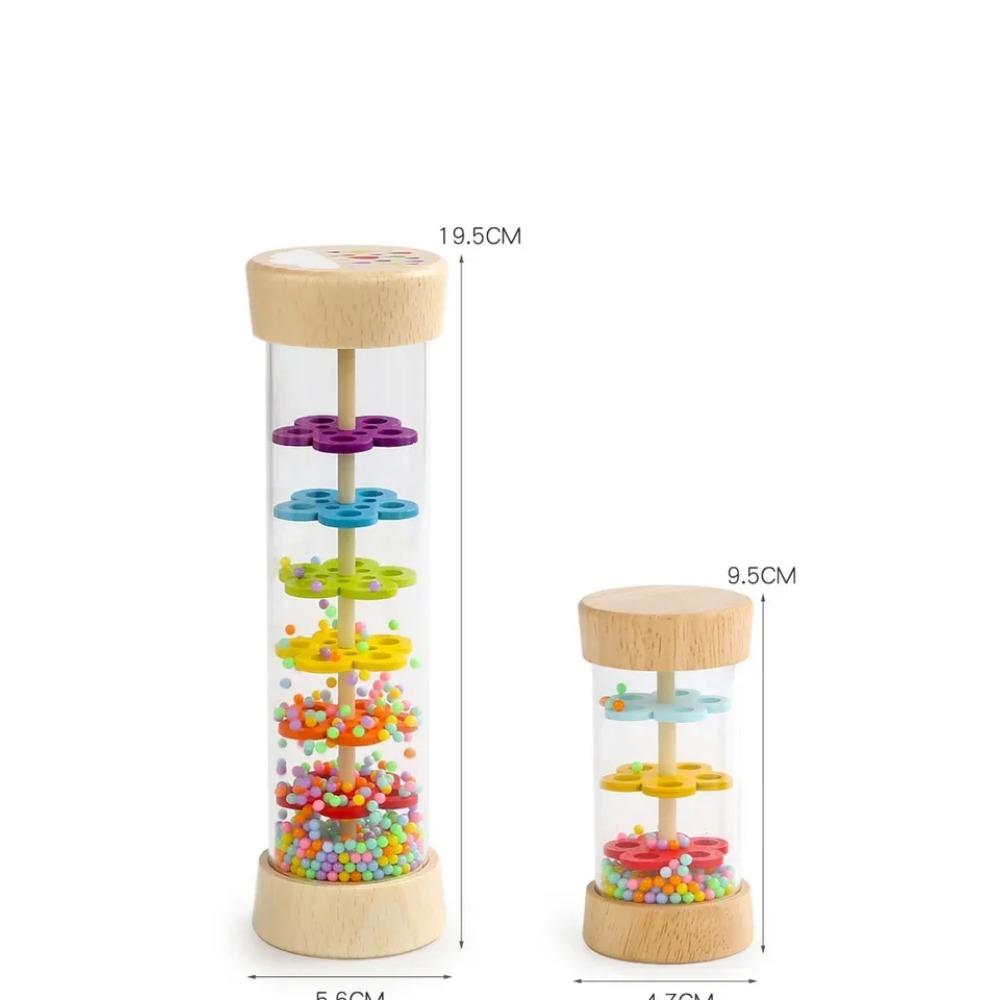 Montessori Rainbow Rain Stick Musical Rattle Sensory Toy for Kids Babies Colorful Hourglass Sound Pipe Gift for Early Learning