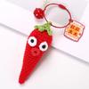 Realistic Yarn Garlic/Cabbage/Scallion/Chili Keychain Vegetable Pendant Keyring Creative Accessory for Keys Or Bags