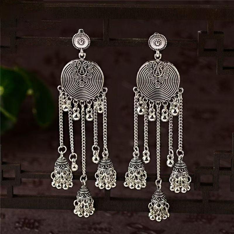 Retro And Old Chain, Fringed Earrings, Ethnic Style, Long Niche Design, Stud Earrings, Versatile Hair Accessories, Accessories, Women