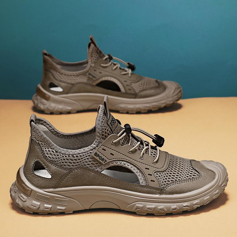 

Летние сандалии, дышащая пляжная обувь для мужчин, удобная простая винтажная обувь, мужская обувь, тапочки, сандалии 39-44 44 хаки