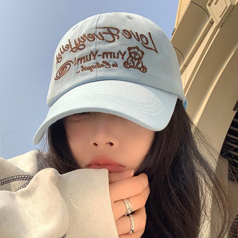 Blue Embroidered Modern Soft Baseball Cap For Women Flattering Suitable Design