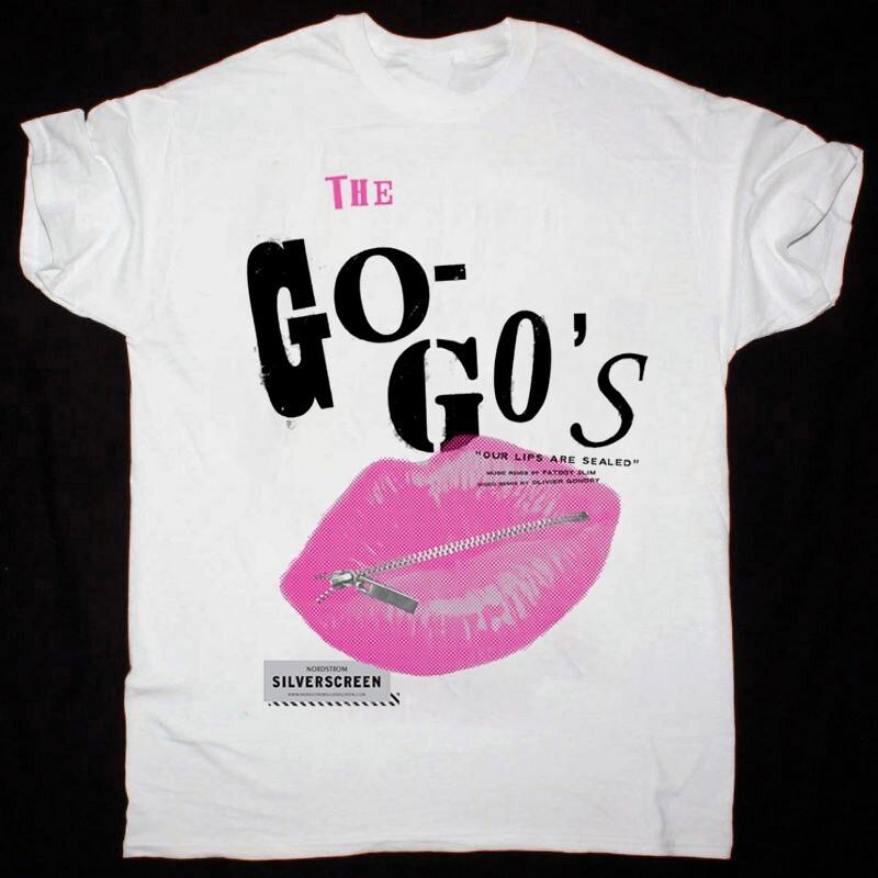 

The GoGo#039s Band Short Sleeve Cotton White All Size Shirt KC1172 Unisex T-Shirt XL