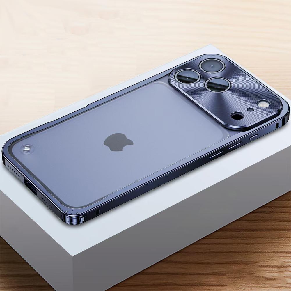 Luxury Aviation Aluminum Alloy Frame Bumper Case For iPhone 17 16 15 14 13 12 Pro Max Metal Lens Protection Shockproof Phone Cover