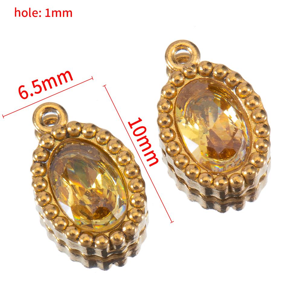

10pcs Shiny Crystal Waterdrop Charms Stainless Steel Colorful Oval Pendants for Necklace Earrings DIY Cloth Jewelry Making Bulk 10pcs