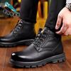 Martin Stiefel Herren warm Leder Wolle verdickt High-Top Baumwolle Lederschuhe Workwear Schneestiefel rutschfest und wasserdicht