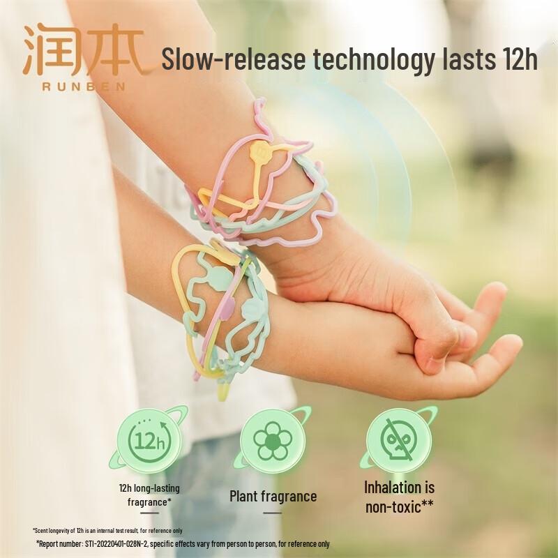 Runben Essential Oil Mosquito Repellent Wristbands (10-Pack)