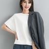 Women's Solid Color One-Shoulder T-Shirt, Casual Loose Fit, Short-Sleeve, Versatile Spring/Autumn Top