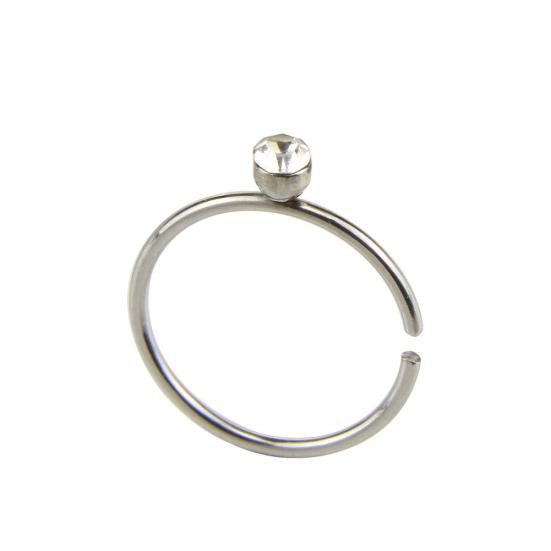 14 sztuk/zestaw Unisex C/O Kształt Rhinestone Stal nierdzewna Nose Stud Piercing Biżuteria