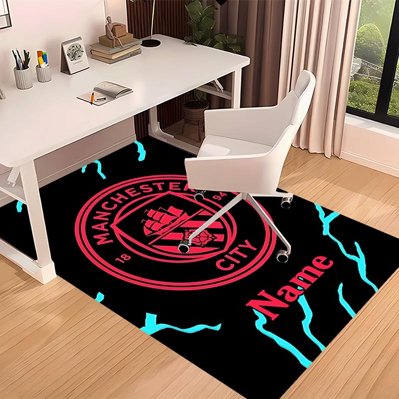Op maat gemaakte Manchester City F.C. Print Vloerkleed - Zacht, Wasbaar Antislip Binnentapijt, Woonkamer, Huis & Kantoor Decoratief Tapijt