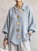 2026 European & American Retro Lapel Button Knit Cardigan - Women's Autumn/Winter Loose Coat