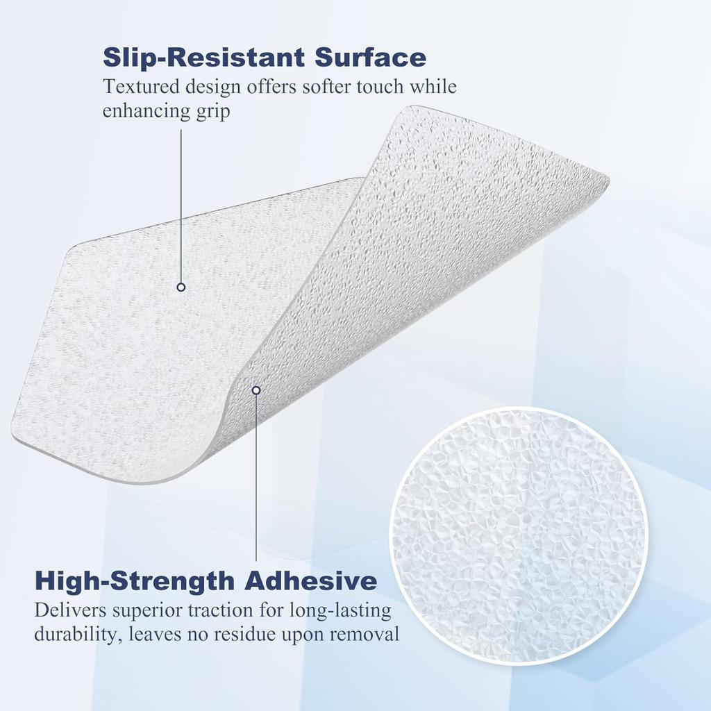 28 PCS Shower Floor Non Slip Stickers with Strong Adhesive, Invisible & Durable Anti Slip Shower Stickers with Scraper for Bath Tub, Pools and
