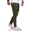 Men Solid Drawstring Loose Casual Athletic Long Jogger Pants