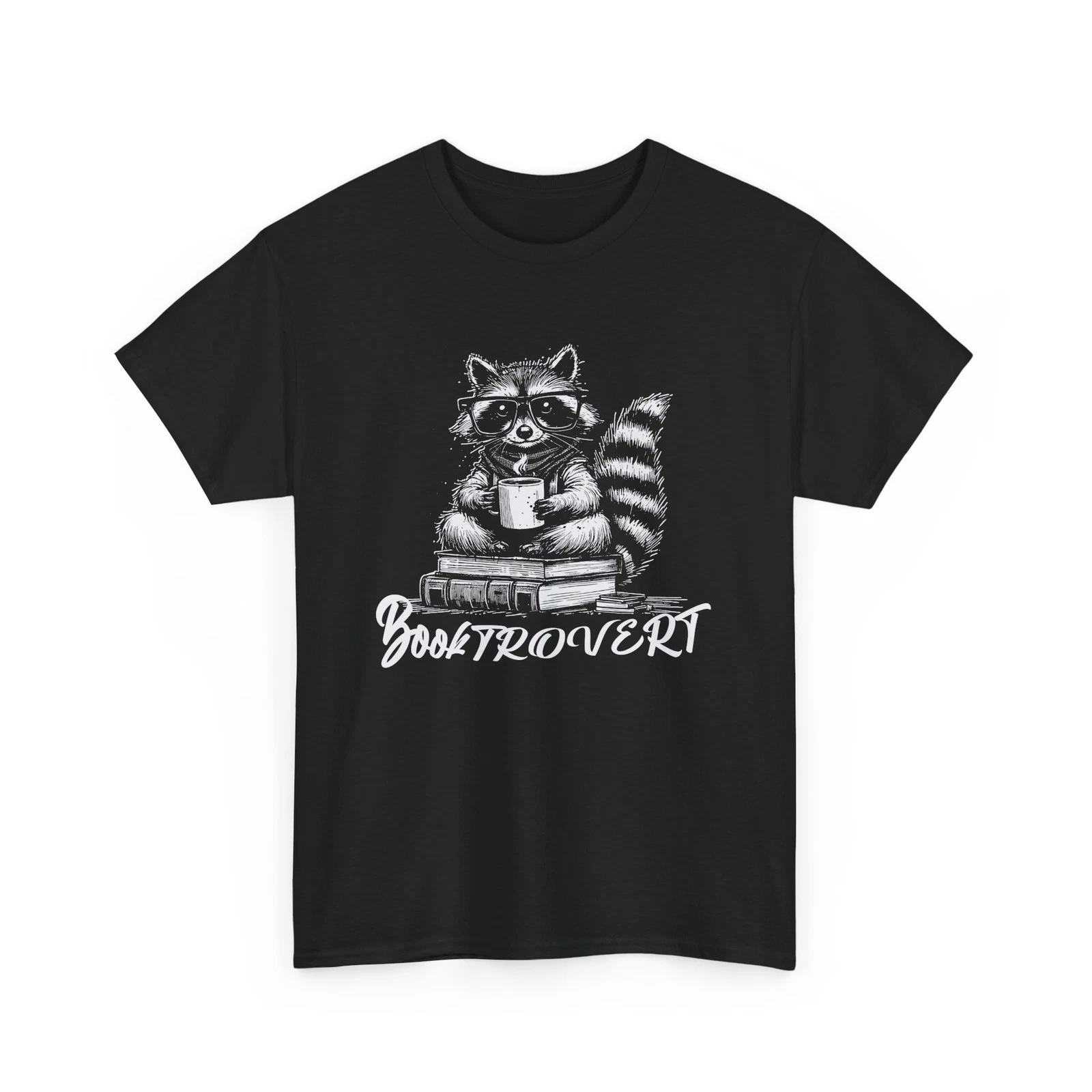 Book Lover T-Shirt | Funny Reading Shirt | Raccoon Book Trovert T-Shirt S