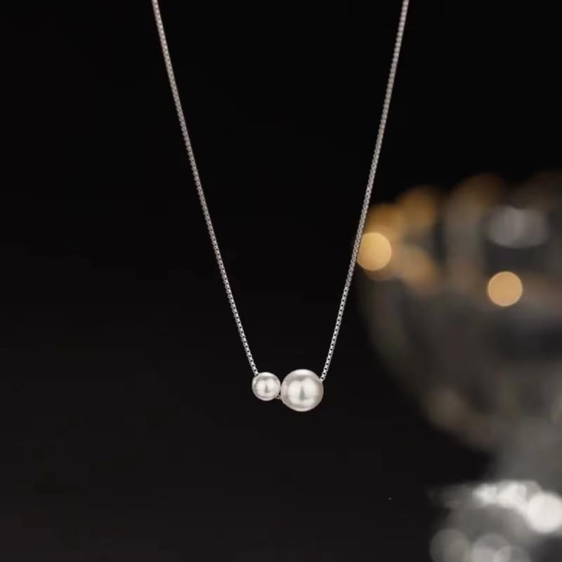 Pearl Necklace for Crystal Venetian For Comes with Gift Box [Hothrty] Women, Pearl, Pearl, Chain, Hypoallergenic, Weddings, Funerals, Adjustable,